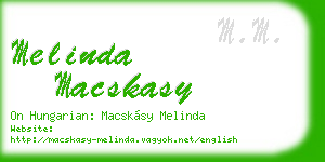 melinda macskasy business card